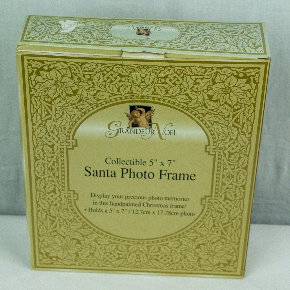 Grandeur Noel Santa Workshop Photo Frame 5x7 Christmas Holiday Decor Resin 2000